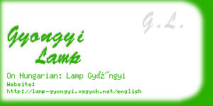 gyongyi lamp business card